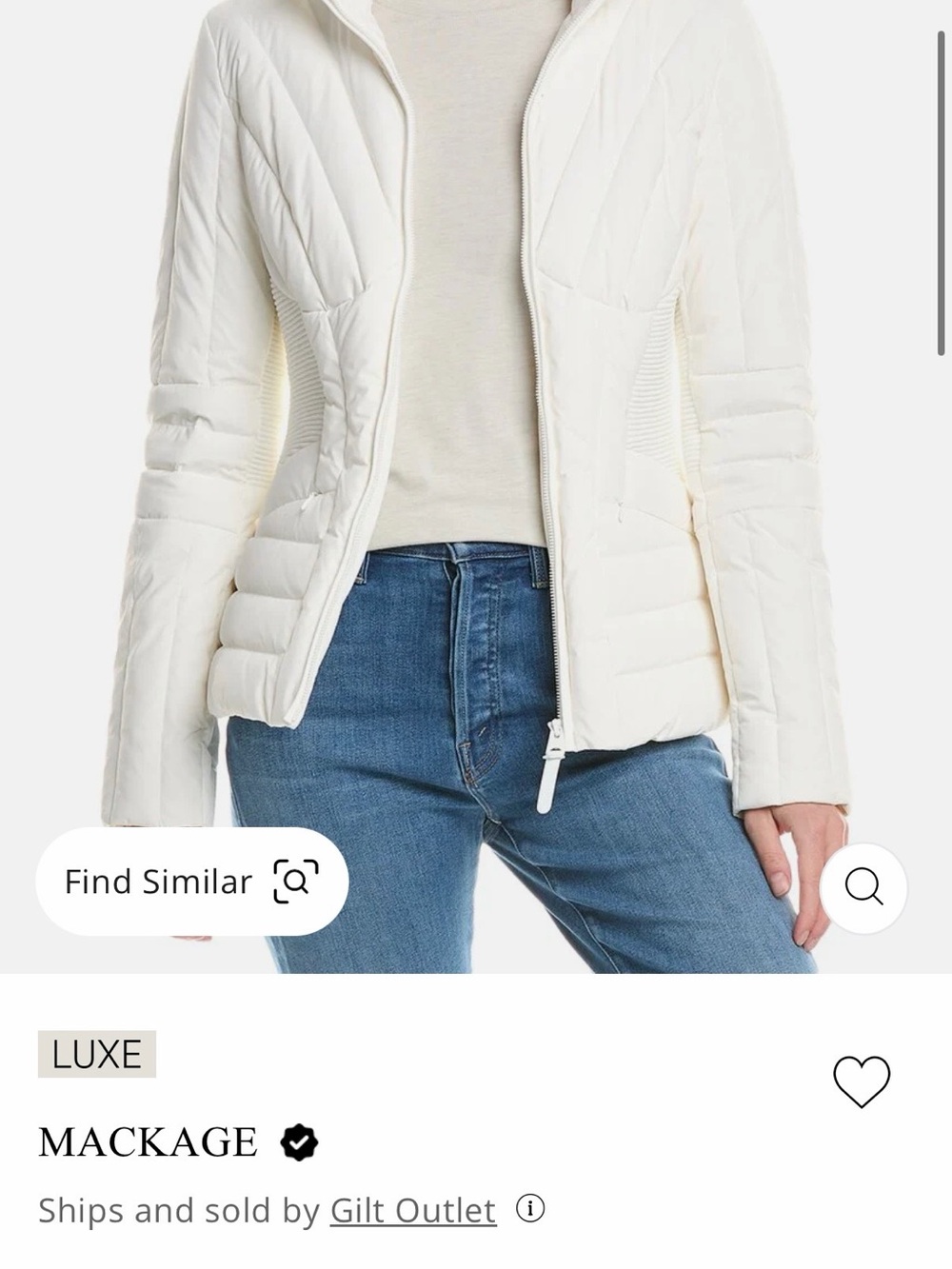 Mackage Ivory Quilted Down Jacket - Picture 7 of 9